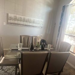 Glass Dining Room Table Set