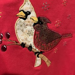 NEW w/Tags Vintage Sportswear Cardinal Bird Sweatshirt w/White Collar 