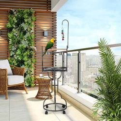 Bird Stand, 72 in. H Parrot Stand Large Bird Playstand Feeder Perch, NEW 