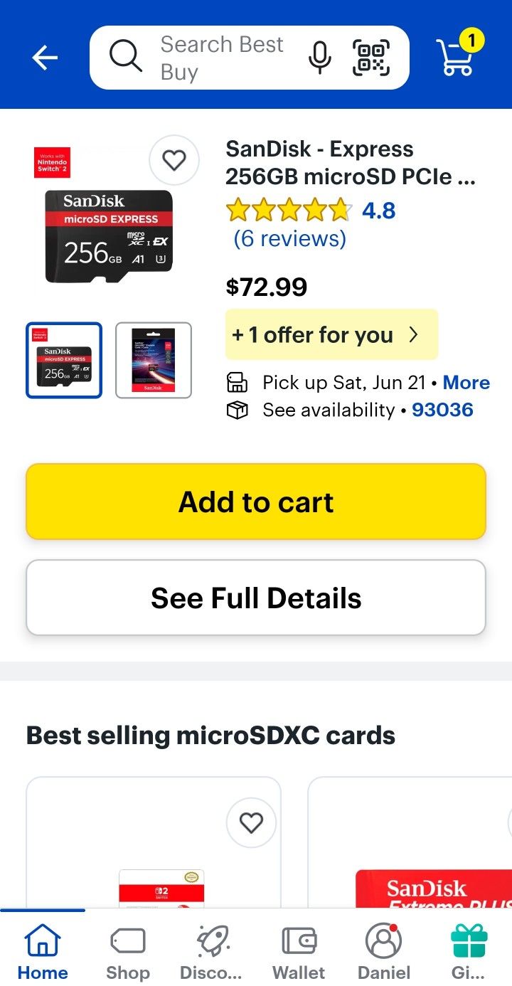 Brand New Unopened SanDisk-Express 256GB MicroSD For Switch 2
