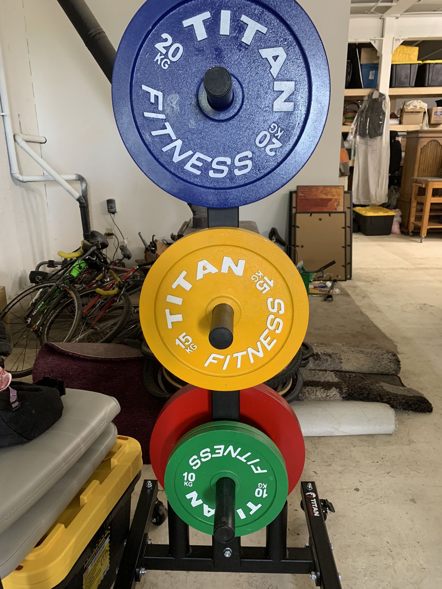 Titan Fitness Weights  Calibrated Steel Olympic Plate Set 350 Pounds