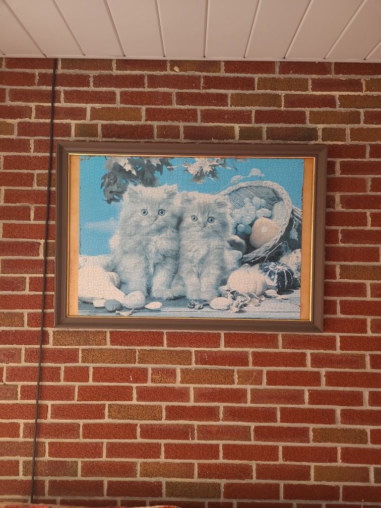 Cat Puzzle Picture In Large Frame