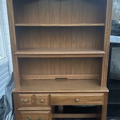 Solid Wood Desk 2 Piece Set  (Best Offer Takes It)