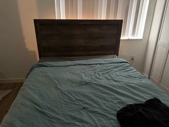 Dark Brown Wood Bed Headboard