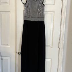 Black Prom Bridesmaid Wedding Formal Leg Slit Back Tie Dress Gown