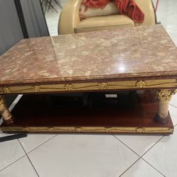 Marble Italian Coffee Table Salmon Color 30”long By 48” Wide By 19” High. The Marble Top Can Remove 