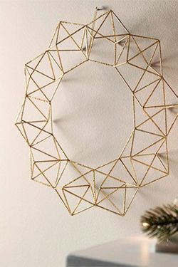 Geometric Decorative Wreath, Gold Door Wall Home Decor holiday