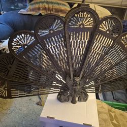Beautiful  Vintage Brass Fireplace Screen