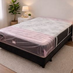 New Queen Mattress And Box Spring 2pc Bed Frame Is Not Included 