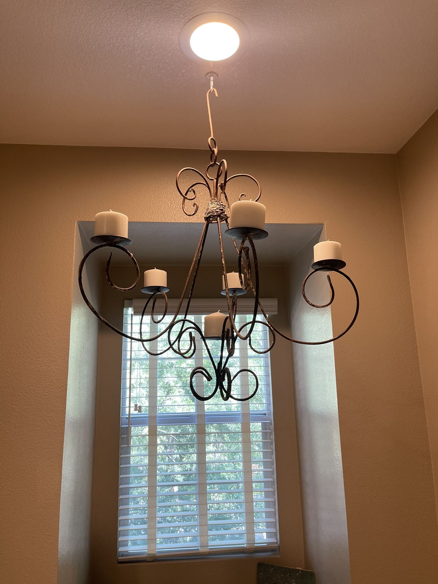 Vintage Rod Iron Rustic Chandelier Candelabra