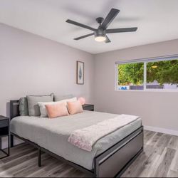 Queen Frame and Mattresses 