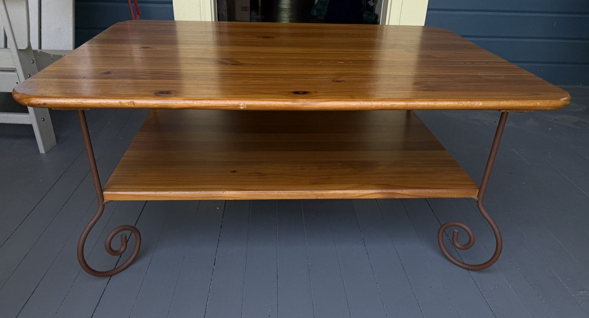 Rustic Wood & Iron Coffee Table – $60 (NE Portland, OR)