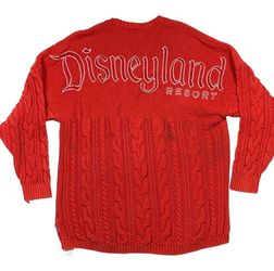 Disneyland Spirit Jersey Cable Waffle Knit Pattern Embroidered Sweater Medium