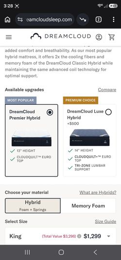 New in Box - King Size Mattress - Dream Cloud