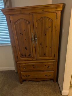 Wood Armoire Hutch