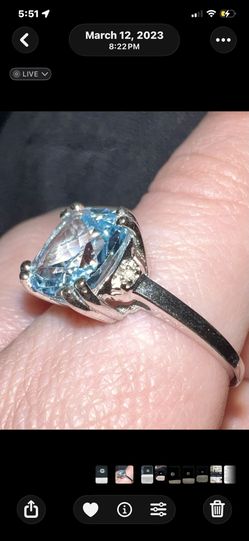 Platinum/Silver Topaz & Diamond Ring