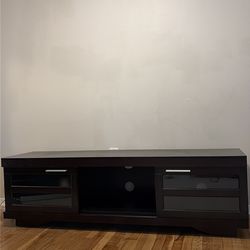 66” Modern Dark Brown TV Stand - Great Condition