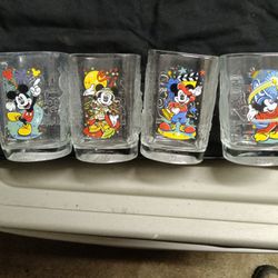 Four Disney McDonald's Mickey Mouse Glasses