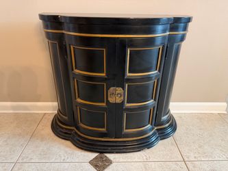 Demilune Console Cabinet - Black & Gold