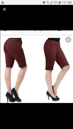 omen's HyBrid & Company Super Comfy Stretch Bermuda Shorts color : berry