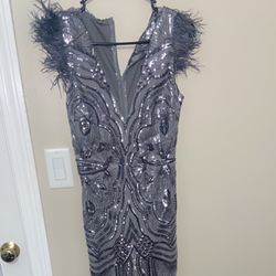 Silver Glitter Sequence Mermaid Dress
