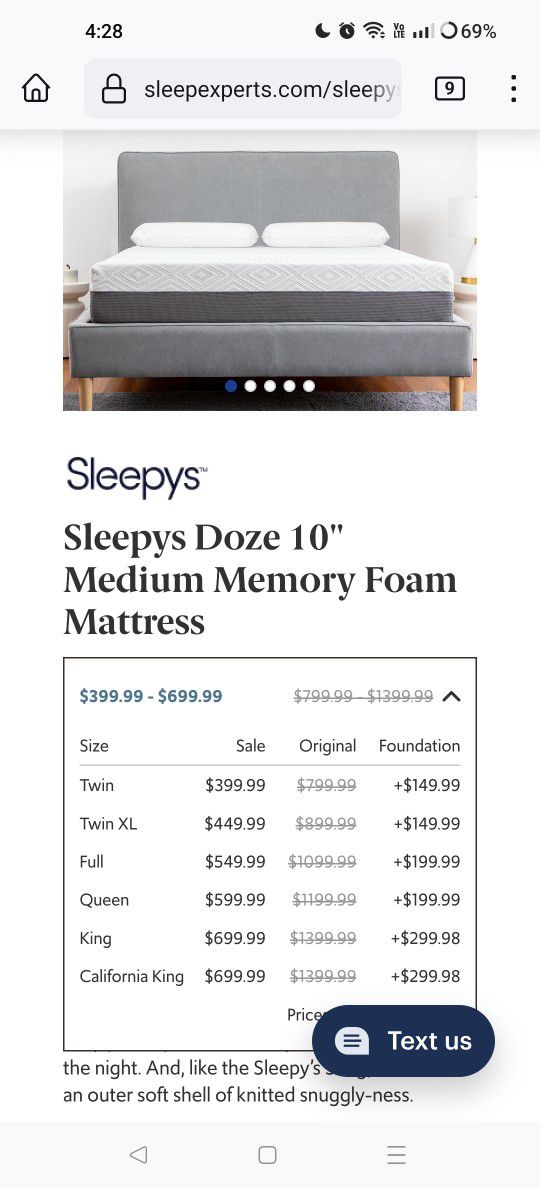 10" Doze Memory Foam Mattress Great Shape
