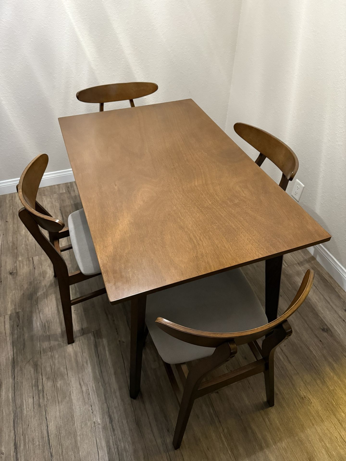 Modern Solid Wood Dining Table - 5 Piece
