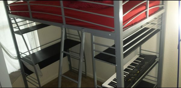 Used Dhp Studio Loft Bunk Bed Over Desk And Bookcase With Metal Used Dhp Studio Loft Bunk Bed Over Desk And Bookcase With Metal Frame Twin Black Gray For In Port St Lucie Fl Offerup