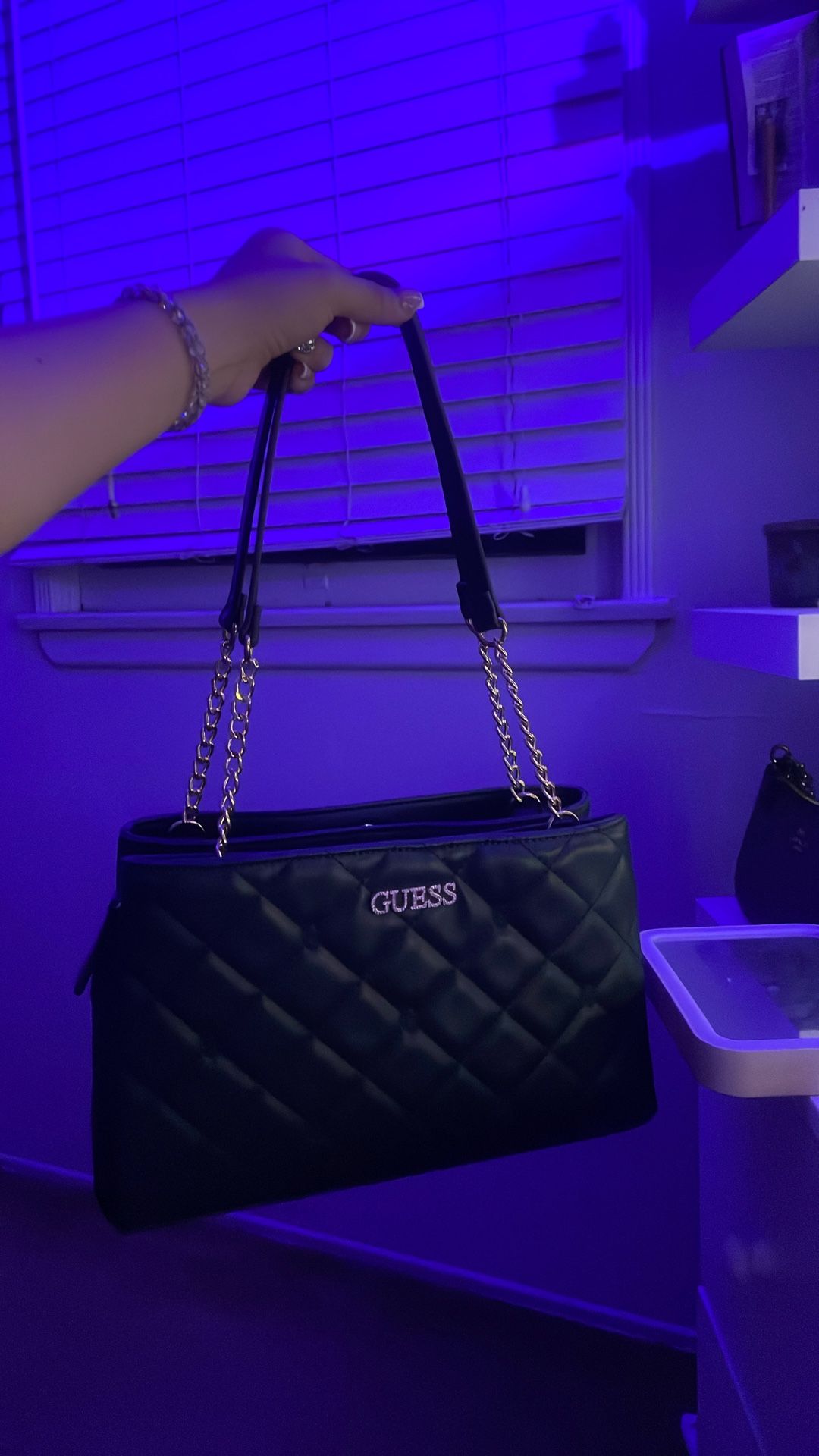 emerald green guess purse