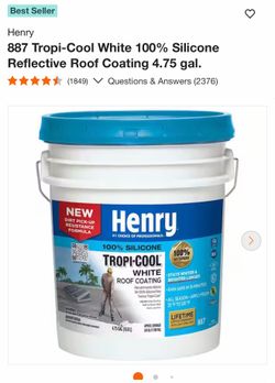 Henry887 Tropi-​Cool White 100% Silicone Reflective Roof