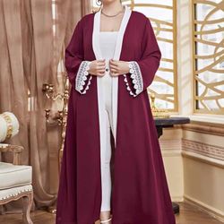 Cardigan Abayas Dresses Casual Tunic Fashion Dress