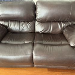 Dark Brown Leather Loveseat Recliner