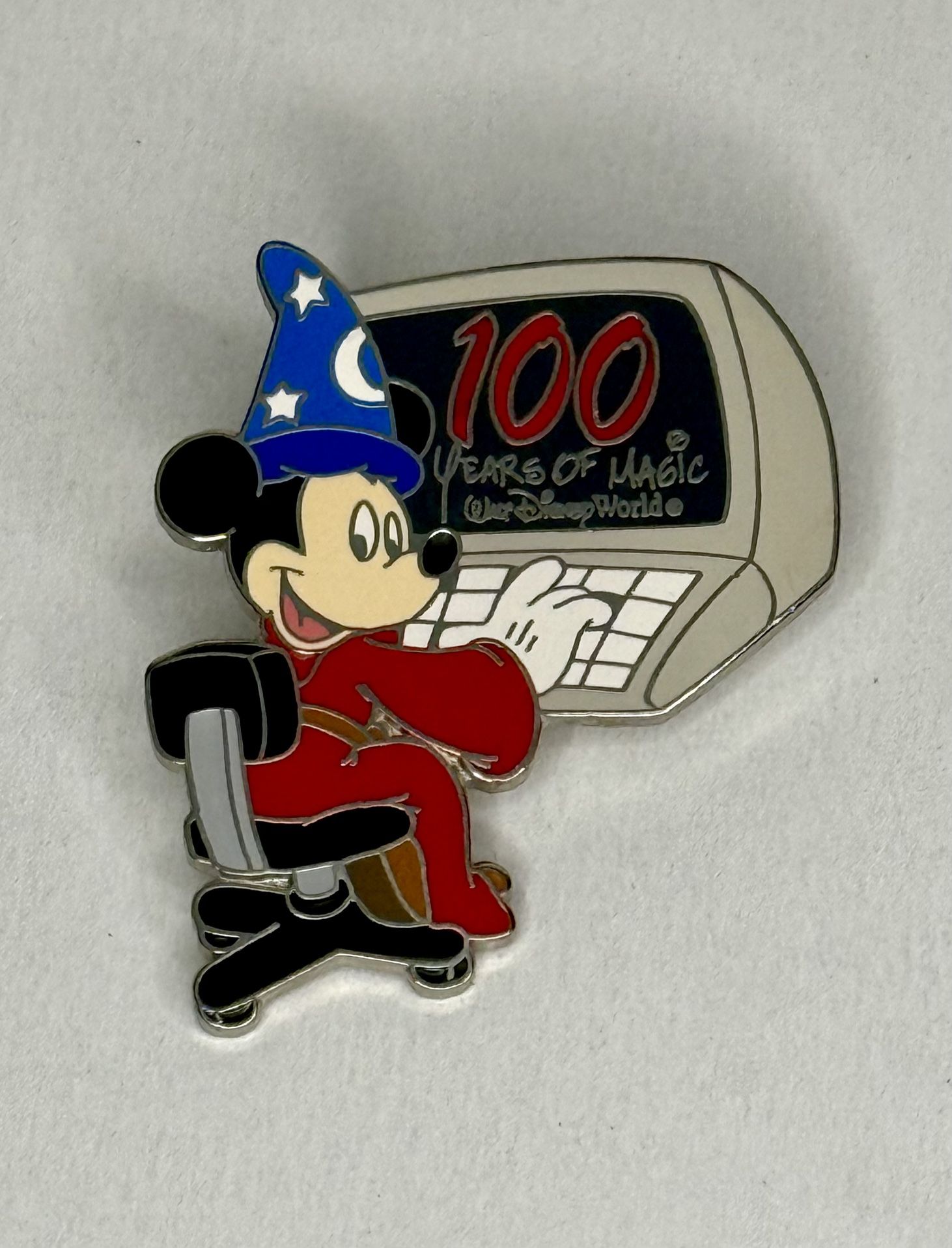 Disney Pin #7161-Sorcerer Mickey Mouse at Computer-100 Years of Magic-Fantasia
