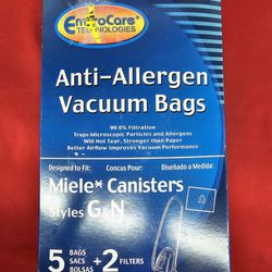 Anti Allergen MIELE Vaccum 5 Bags 1 Filter Styles G&N