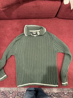 Cassini 1990’s Ribbed Polo Collar Knit Sweater
