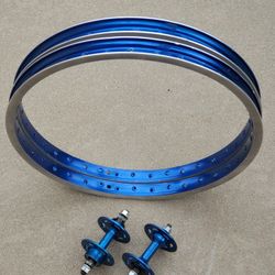 ARAYA 7 X 20 ANODIZED/ SHIMANO HUBS .BLUE..NICE!! 