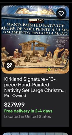Kirkland Signature - 13-piece Hand-Painted Nativity Set Large Christmas Scene