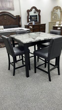 Brand New Marble look 5 Pc Counter height dining set