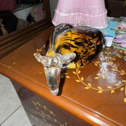 Asian Style Carved Ship Sculpture • Lotus Jade Look Decorative Figurine