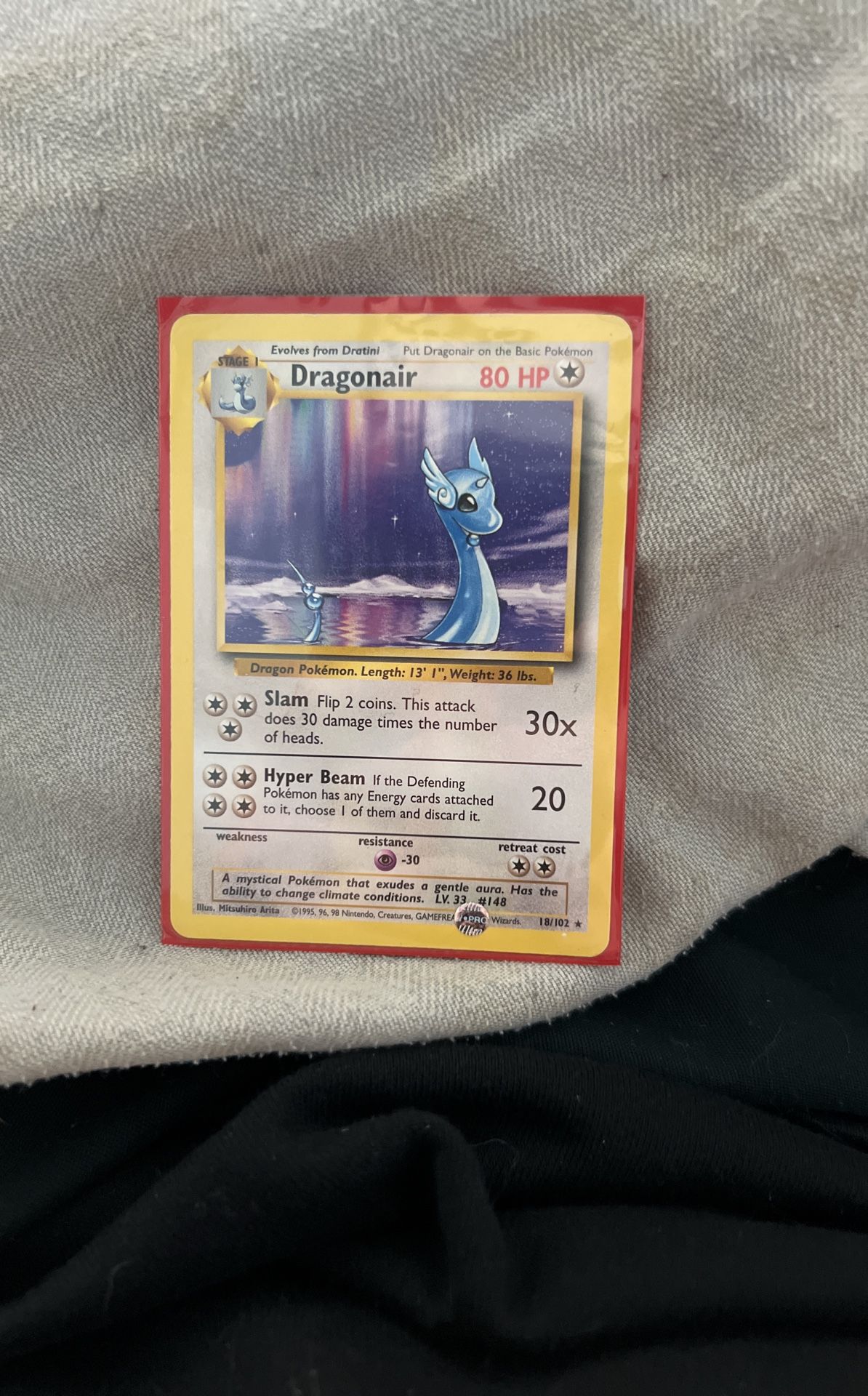 RARE 1999 Dragonair Pokemon Card
