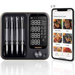 Wireless Meat Thermometer with 4 Probes Wifi Bluetooth Digital Wireless Retails $220