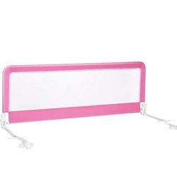 BABY JOY Bed Rails for Toddlers, 59'' Extra Long, Swing Down Bed Guard w/Safety Straps for Convertible Crib, Folding Baby Bedrail for Kids Twin, Doubl