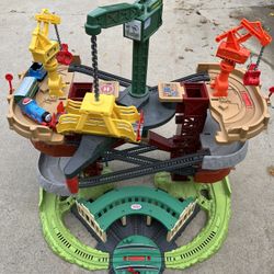 Thomas & Friends Multi-Level Toy Track Set, Trains & Cranes Super Tower, 2.5 Ft Tall