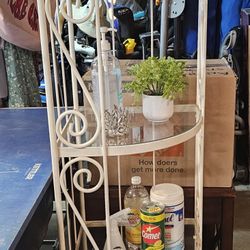 Corner Shelf CAST IRON  W/Glass 