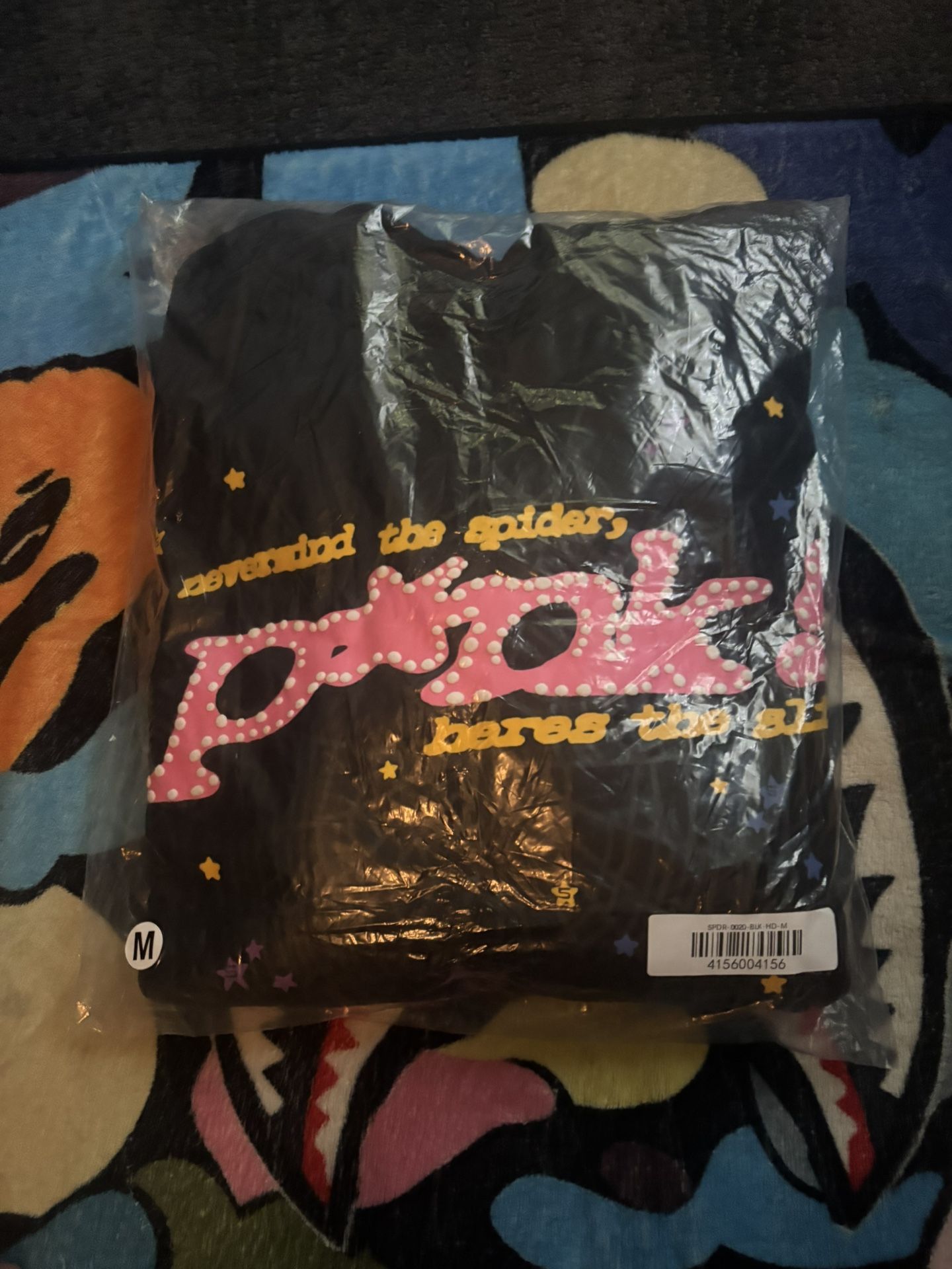 Black Sp5der Hoodie Size M