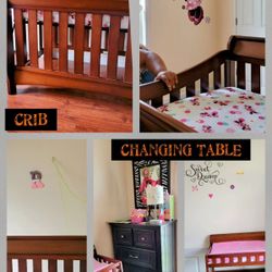 Infant Changing Table And Crib Baby Bed