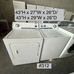 Whirlpool Washer And Dryer Top Load Electric (#312)