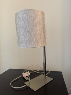 Modern Table Lamp with Gray Fabric Shade