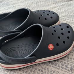  Crocs Clogs - Navy/Red/White Band - Women's Size 7 / Men's Size 5