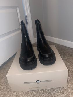 Marc Fisher Black Platform Chelsea Boots